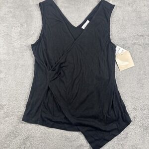 14th And Union Size XS Petite  Sleeveless Black Tank Top w/ Zip Feature NWT